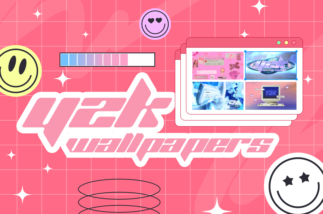Free and customizable y2k aesthetic wallpaper templates