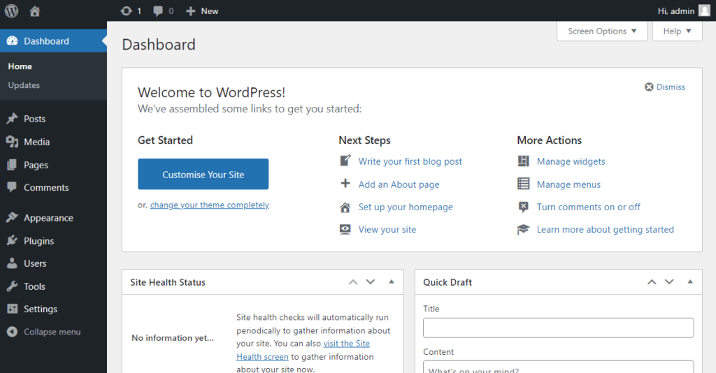 wordpress interface (Webflow vs wordpress article)