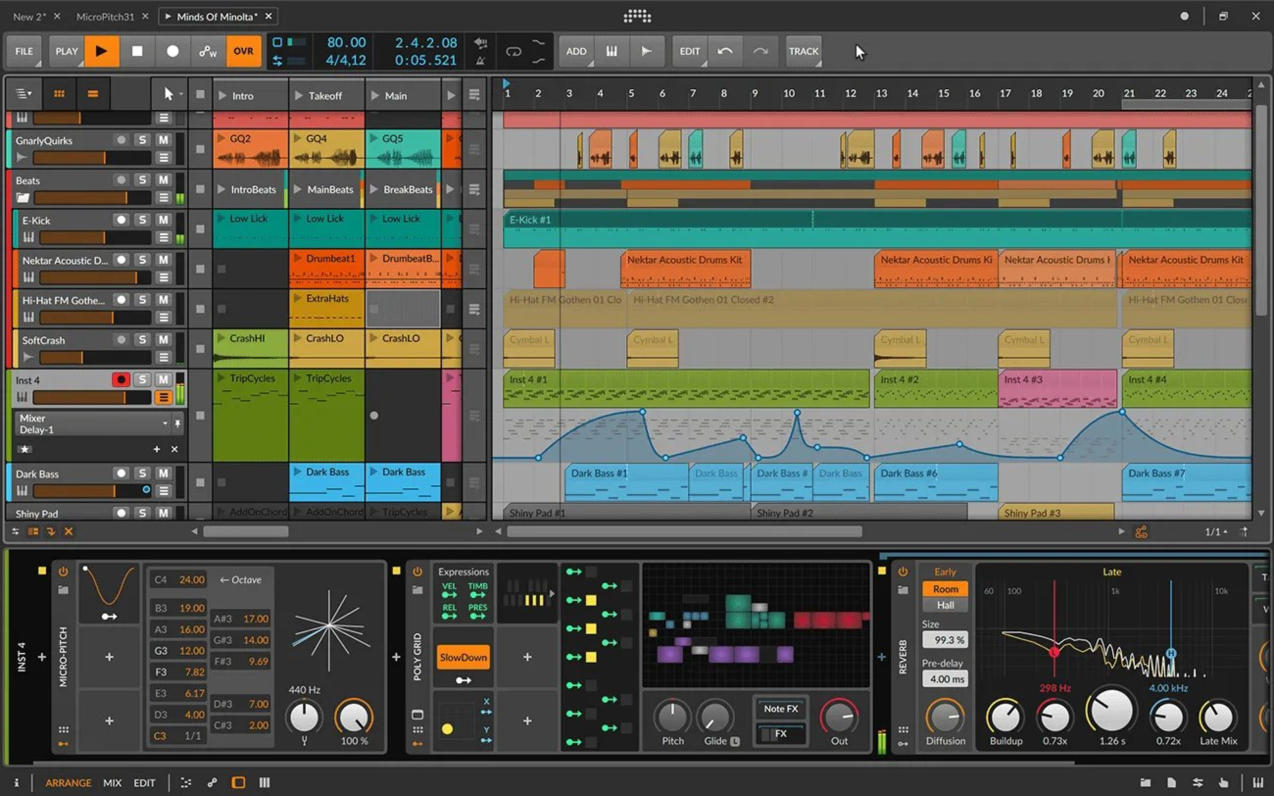 Bitwig interface (best beat making software)