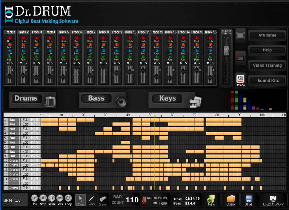 Dr. Drum interface (best beat making software)